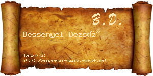 Bessenyei Dezső névjegykártya